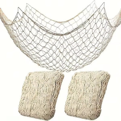 1pc Nautical Theme Fishing Net Party Decor, Includes Starfish, Anchor And Balloon Patterns - Ideal For Pirate, Hawaiian And Nautical Theme Parties, Holiday Room Decor | Nautical Party Decorations | Decorative Fishing Net, Nautical Decor