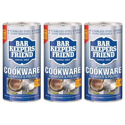 (3 Pack) Bar Keepers Friend Cookware and Sink Cleaner - 12 oz. Each